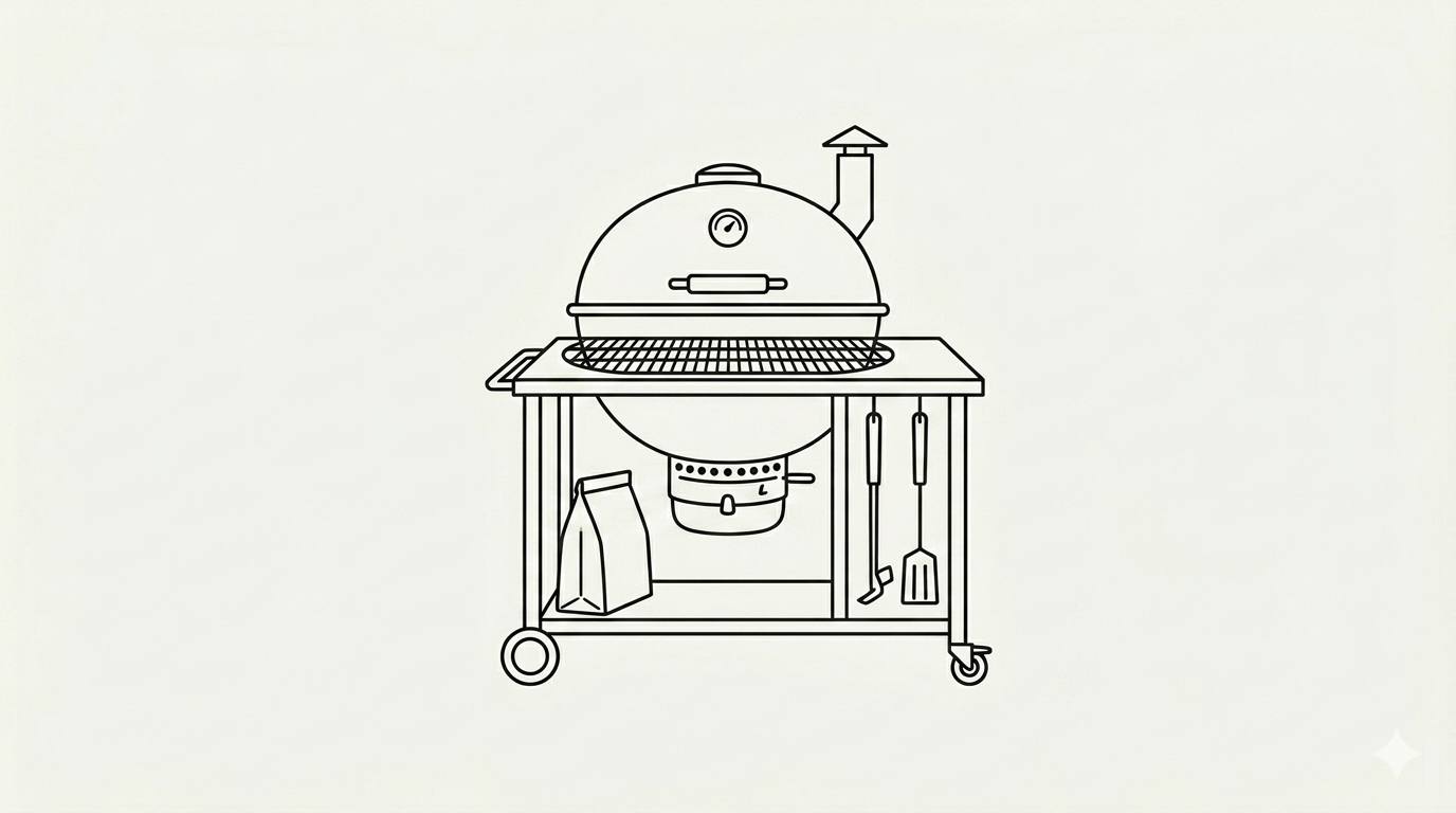 Holzkohle und Keramikgrills